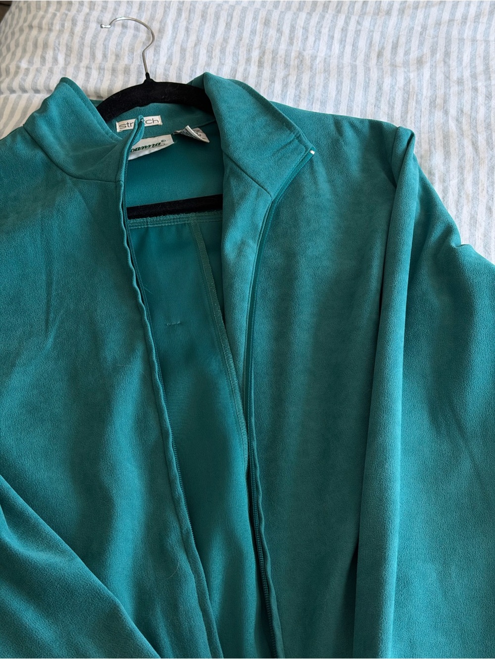 Teal faux suede jacket